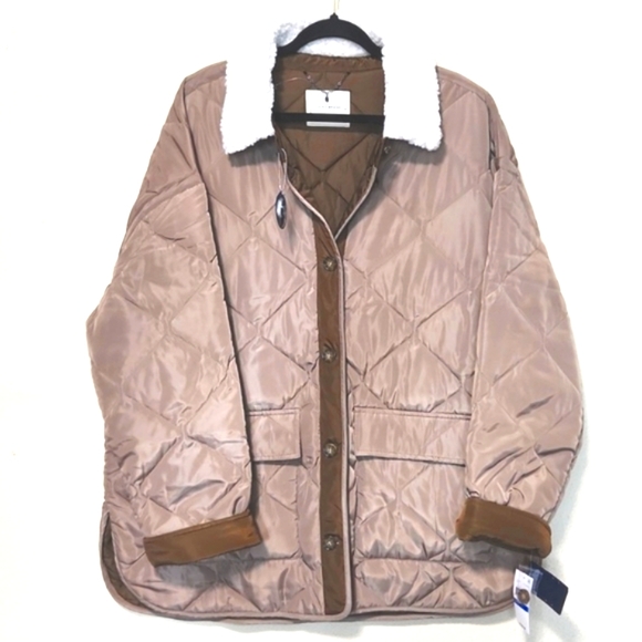 Lucky Brand Jackets & Blazers - NWT! Lucky Brand Quilted Faux Fur Toffee Tobacco XL